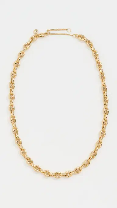 Madewell Puffy Mariner Link Necklace Warm Gold One Size | Thumbnail 2