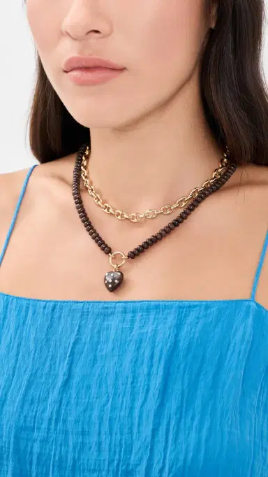 Madewell Puffy Mariner Link Necklace Warm Gold One Size | Thumbnail 3