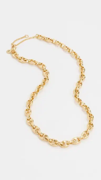 Madewell Puffy Mariner Link Necklace Warm Gold One Size | Thumbnail 4