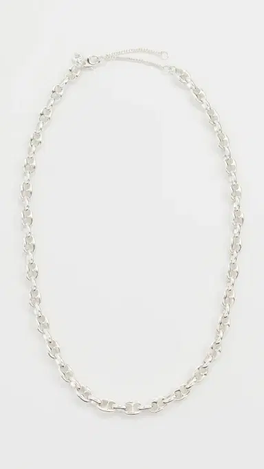 Madewell Puffy Mariner Link Necklace Warm Silver One Size | Thumbnail 2