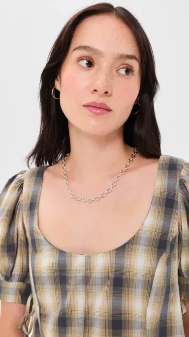 Madewell Puffy Mariner Link Necklace Warm Silver One Size | Thumbnail 3