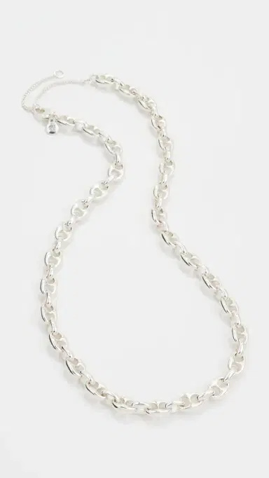 Madewell Puffy Mariner Link Necklace Warm Silver One Size | Thumbnail 4