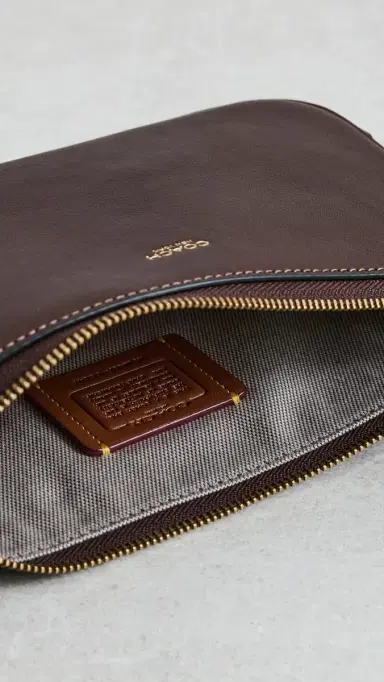 Coach Natural Grain Leather Plaza Bag Maple One Size | Thumbnail 6