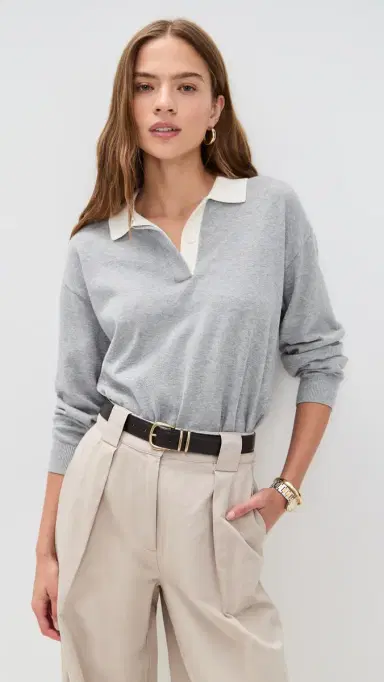 Alex Mill Angelina Polo Sweater In Cotton Cashmere | Thumbnail 2 Alex Mill Angelina Polo Sweater In Cotton Cashmere | Thumbnail 2