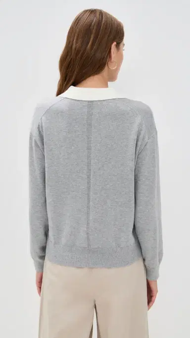 Alex Mill Angelina Polo Sweater In Cotton Cashmere | Thumbnail 3 Alex Mill Angelina Polo Sweater In Cotton Cashmere | Thumbnail 3