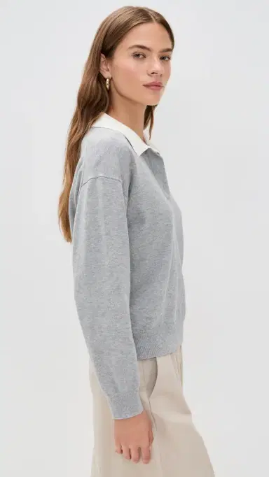 Alex Mill Angelina Polo Sweater In Cotton Cashmere | Thumbnail 4 Alex Mill Angelina Polo Sweater In Cotton Cashmere | Thumbnail 4