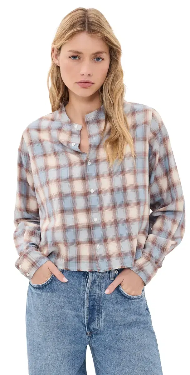 RE/DONE Bianca Shirt Bluebell Plaid