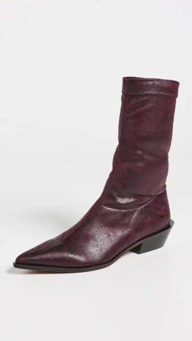 Tibi Leo Faux Leather Boots Wine | Thumbnail 2