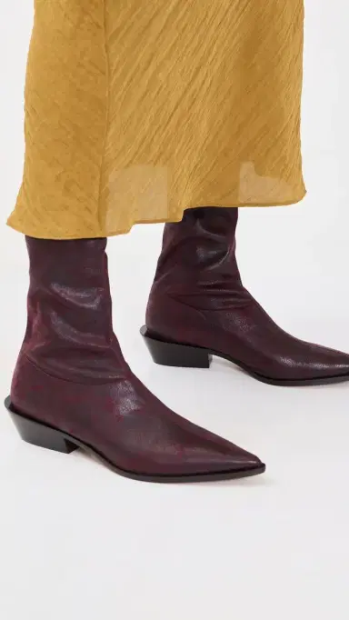 Tibi Leo Faux Leather Boots Wine | Thumbnail 3
