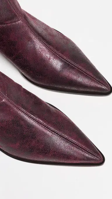 Tibi Leo Faux Leather Boots Wine | Thumbnail 4