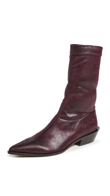 Tibi Leo Faux Leather Boots Wine | Thumbnail 5