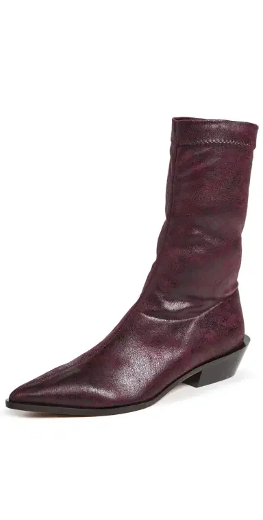 Tibi Leo Faux Leather Boots Wine | Thumbnail 1