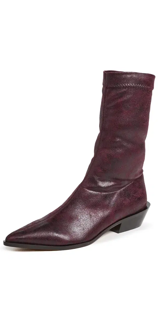 Tibi Leo Faux Leather Boots Wine