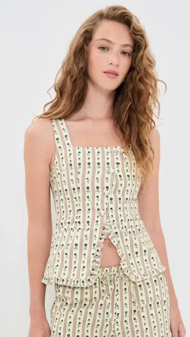 House of Sunny Vintage Rose Top Multi Stripe | Thumbnail 2