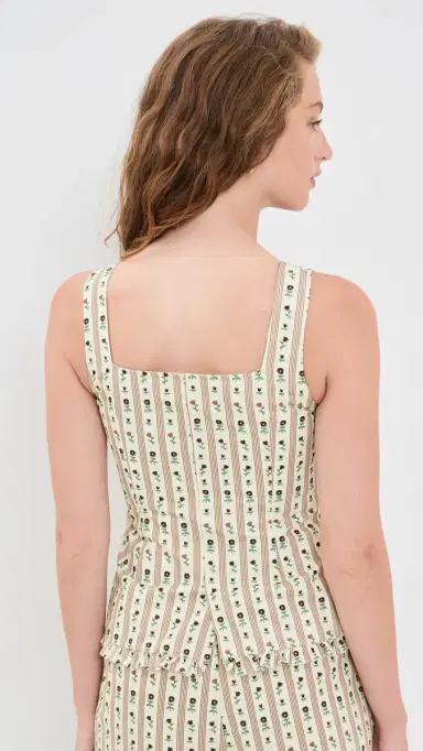 House of Sunny Vintage Rose Top Multi Stripe | Thumbnail 3