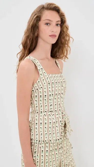 House of Sunny Vintage Rose Top Multi Stripe | Thumbnail 4
