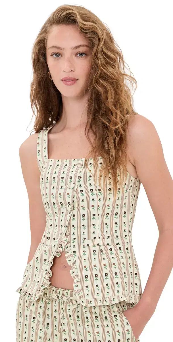 House of Sunny Vintage Rose Top Multi Stripe