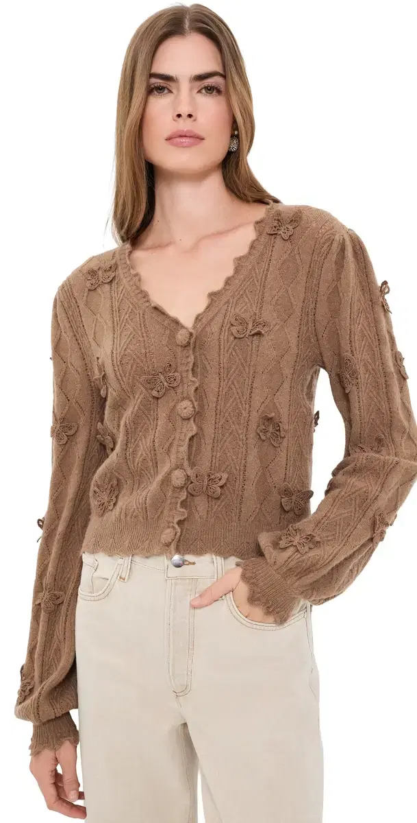 Farm Rio Richilieu Butterflies Artisanal Knit Cardigan and