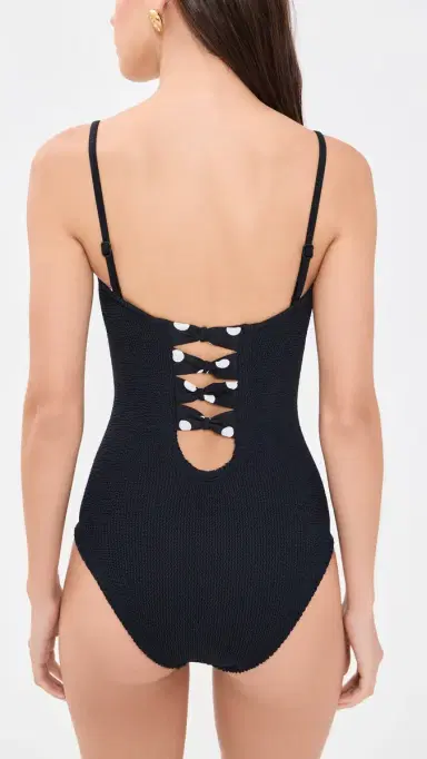 Hunza G Lea Swim One Piece Black/Polka Dot One Size | Thumbnail 3