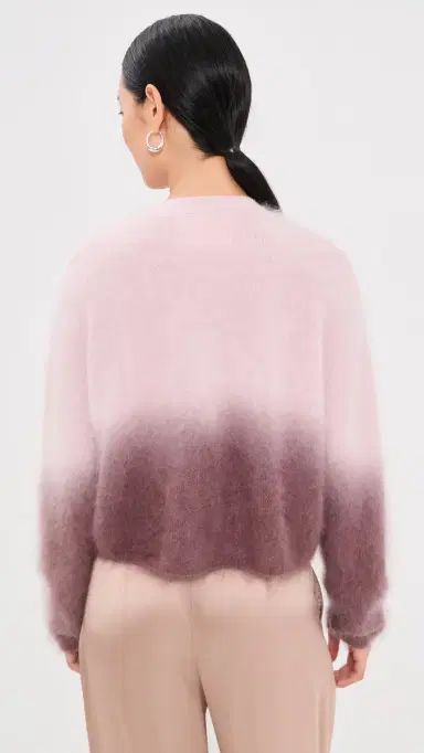 Sablyn Jolie V Neck Cropped Cashmere Cardigan Soft Pink 2 ulti | Thumbnail 3