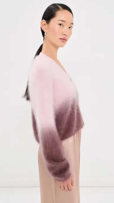 Sablyn Jolie V Neck Cropped Cashmere Cardigan Soft Pink 2 ulti | Thumbnail 4