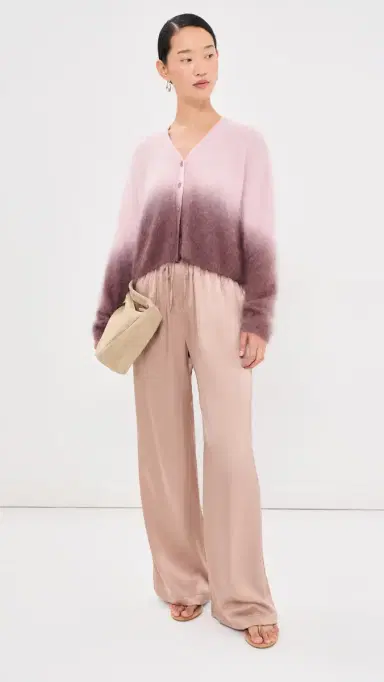 Sablyn Jolie V Neck Cropped Cashmere Cardigan Soft Pink 2 ulti | Thumbnail 5