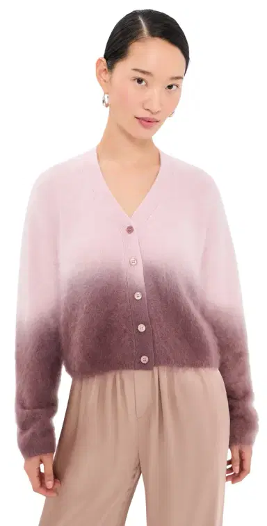 Sablyn Jolie V Neck Cropped Cashmere Cardigan Soft Pink 2 ulti | Thumbnail 1