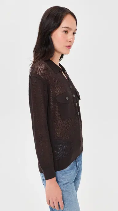 L'Agence Carine Pointelle Collared Sweater | Thumbnail 4 L'Agence Carine Pointelle Collared Sweater | Thumbnail 4