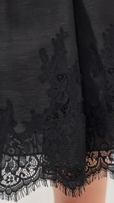 Zimmermann Valiant Lace Trim Mini Dress Black | Thumbnail 6