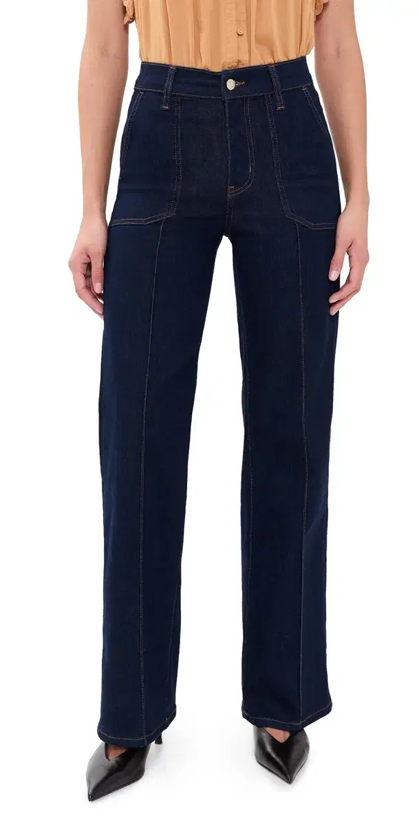 FRAME Le Slim Palazzo Pintuck Pocket Jeans Rinse