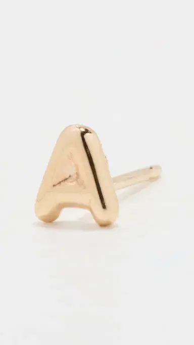 Ariel Gordon Jewelry 14k Gold Mini Helium Initial Stud Earring A One Size | Thumbnail 4