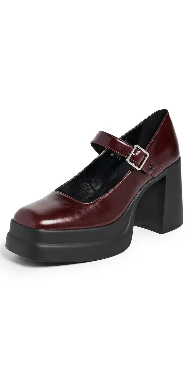 Free People Marais Chunky Mary Janes Espresso Leather
