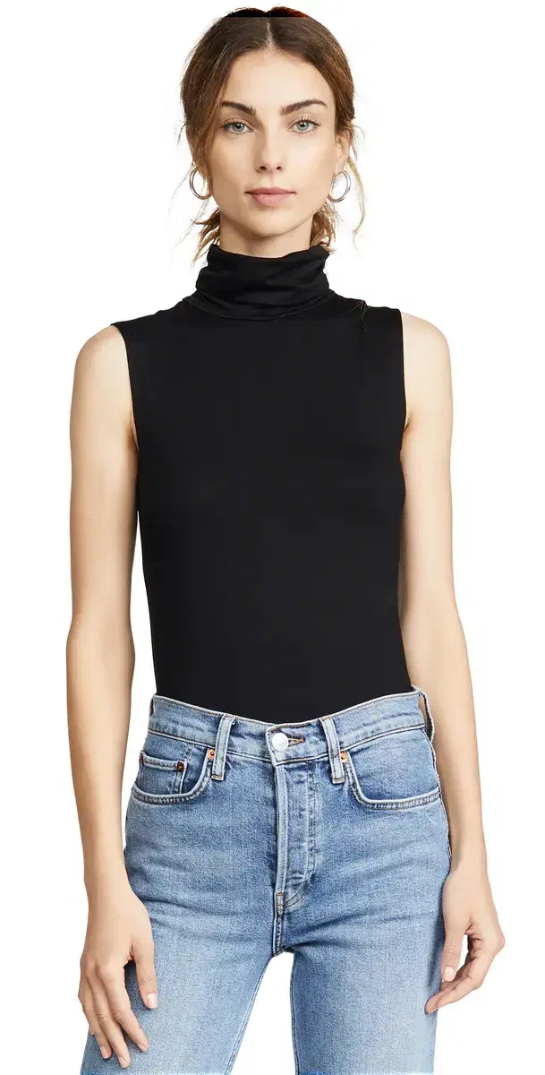 L'Agence Ceci Sleeveless Turtleneck Black M