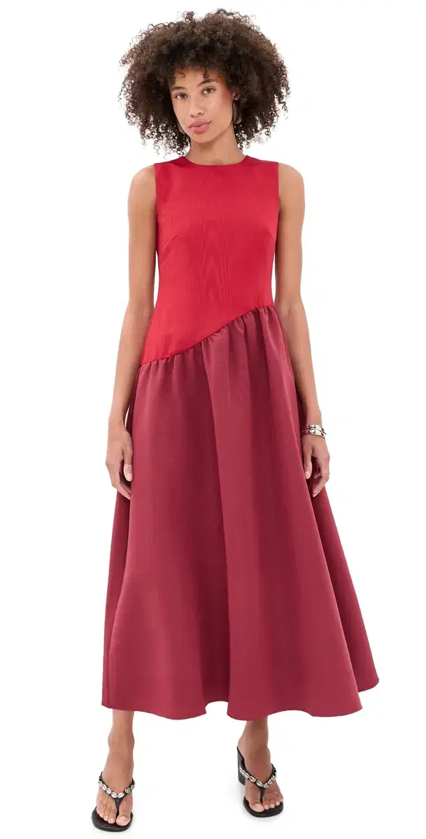 SIMONMILLER Laurel oire Midi Dress Pomegranate/Bordeaux
