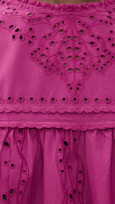 Ulla Johnson Una Short Sleeve Cotton Top Orchid | Thumbnail 6