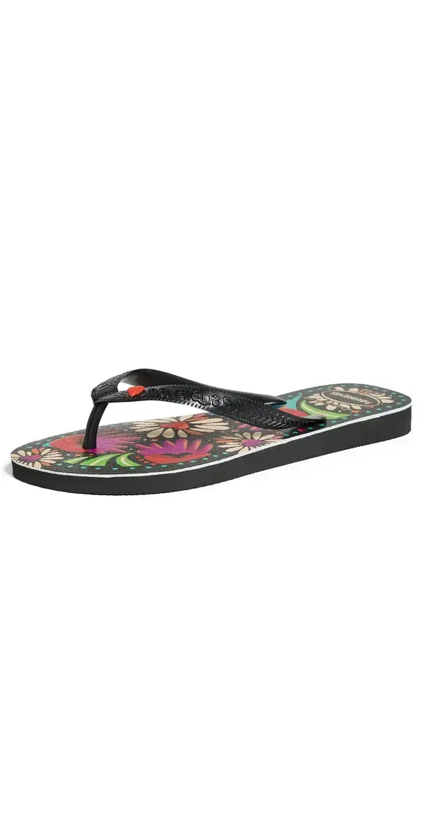 Top Begonia Heart Flip Flops Black Top Begonia Heart Flip Flops Black