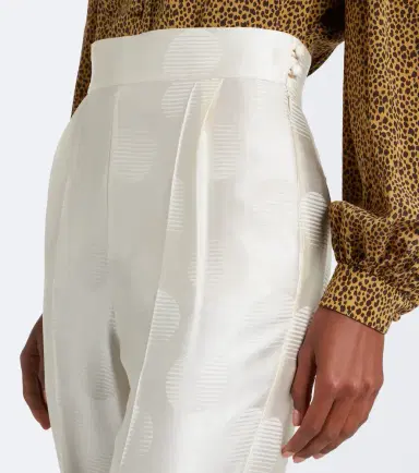 Valentino Polka-dot silk jacquard slim pants | Thumbnail 3 Valentino Polka-dot silk jacquard slim pants | Thumbnail 3
