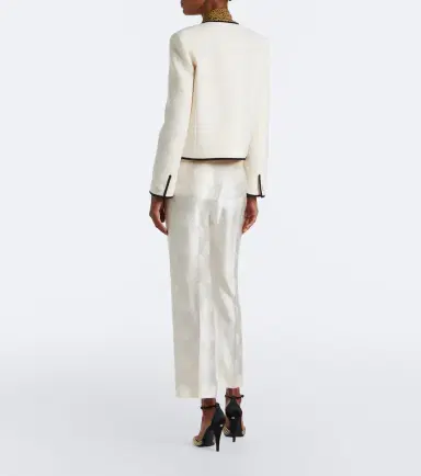 Valentino Polka-dot silk jacquard slim pants | Thumbnail 7 Valentino Polka-dot silk jacquard slim pants | Thumbnail 7