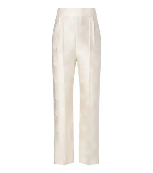 Polka-dot silk jacquard slim pants