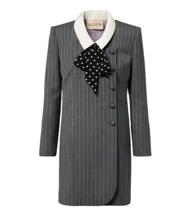 Valentino Bow-detail pinstripe virgin wool blazer dress | Thumbnail 1 Valentino Bow-detail pinstripe virgin wool blazer dress | Thumbnail 1