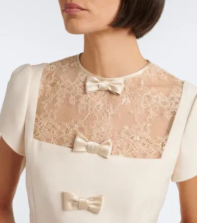 Valentino Crepe Couture lace-trimmed minidress | Thumbnail 3