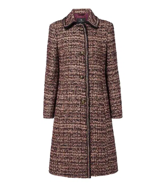 Etro Single-breasted tweed coat
