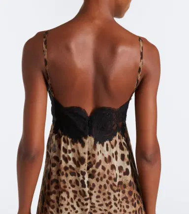 Dolce & Gabbana Lace-trimmed silk-blend chiffon slip dress | Thumbnail 5 Dolce & Gabbana Lace-trimmed silk-blend chiffon slip dress | Thumbnail 5