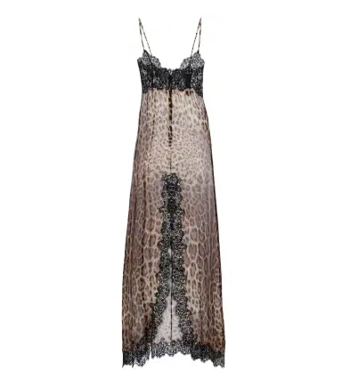 Dolce & Gabbana Lace-trimmed silk-blend chiffon slip dress | Thumbnail 1 Dolce & Gabbana Lace-trimmed silk-blend chiffon slip dress | Thumbnail 1