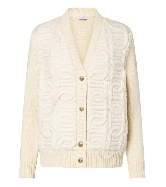 Moncler Down-paneled cotton-blend cardigan