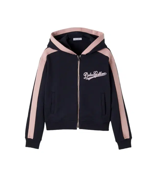 Dolce & Gabbana Kids Logo cotton jersey zip-up hoodie
