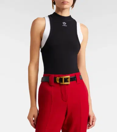 Versace Layered cotton-blend tank top | Thumbnail 2 Versace Layered cotton-blend tank top | Thumbnail 2
