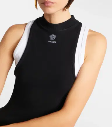 Versace Layered cotton-blend tank top | Thumbnail 5 Versace Layered cotton-blend tank top | Thumbnail 5