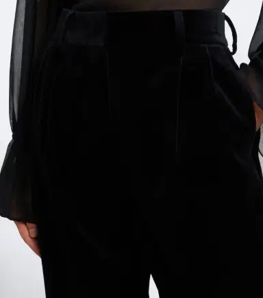 Blaze Milano Blazé Milano Fox pleated cotton velvet straight pants | Thumbnail 3