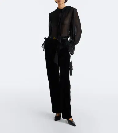 Blaze Milano Blazé Milano Fox pleated cotton velvet straight pants | Thumbnail 5